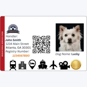 Extra Physical ID Card Service Animal