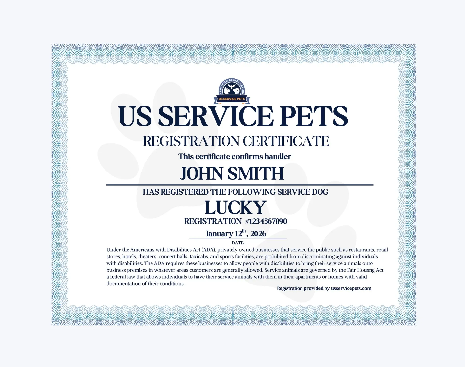 Extra Registration Certificate